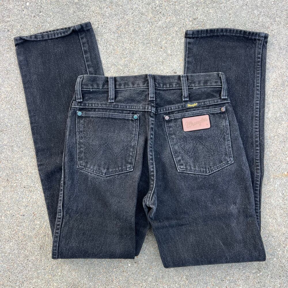 Vintage 90s Wrangler 936WBK Slim Fit Cowboy Cut Black Jeans 29x32